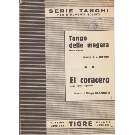 Spartito Music Sheet di `Tango della megera, El Coracero` - tango storico, tango tipico argentino