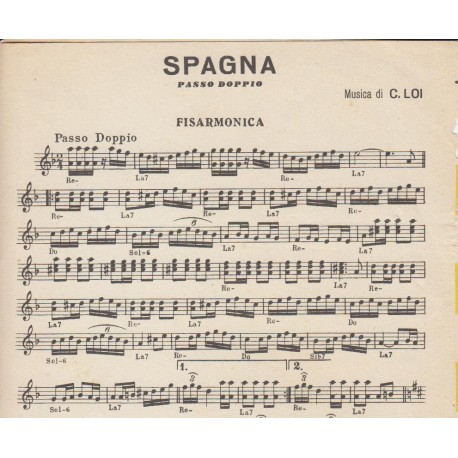 Spartito Music Sheet di `Sentimentale, Baraonda, Spagna` - Valzer, mazurka, passo doppio