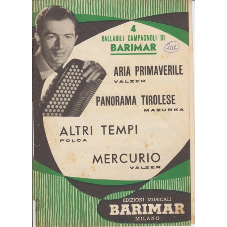 Spartito Music Sheet di `Aria Primaverile, Panorama Tirolese, Altri Tempi, Mercurio` - Valzer, Polca