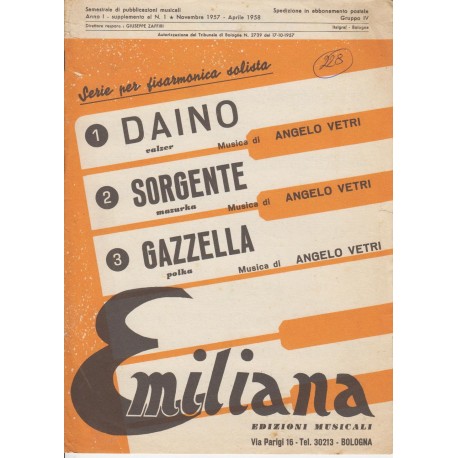 Spartito Music Sheet di `Daino, Sorgente, Gazzella` - Valzer, mazurka, polka
