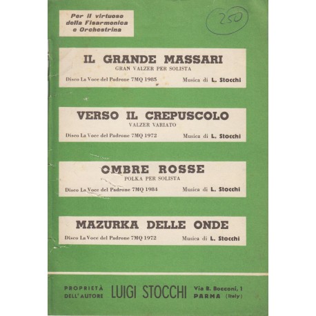 Spartito Music Sheet di `Il Grande Massari, Verso il Crepuscolo, Ombre Rosse, Mazurka delle onde` - varzer, polka
