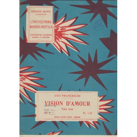 Spartito Music Sheet di `Vision d'amaur` - valzer lento