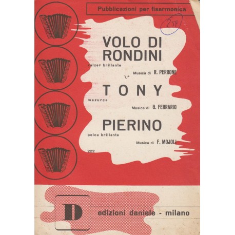 Spartito Music Sheet di `Volo di Rondini, Tony, Pierino` - valzer brillante, mazurca, polca brillante