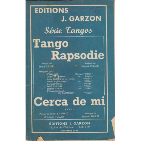 Spartito Music Sheet di `Tango rapsodie, Cerca de mi` - Tango