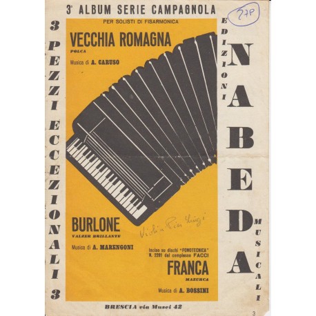 Spartito Music Sheet di `Vecchia Romagna, Burlone, Franca` - Mazurca