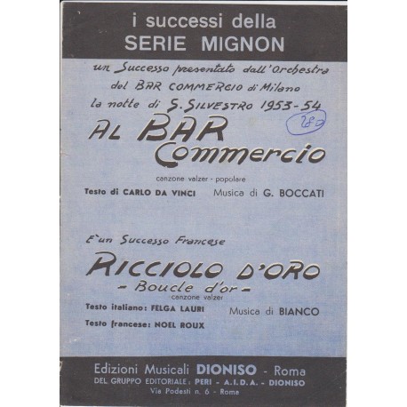 Spartito Music Sheet di `Al Bar Commercio, Ricciolo D'Oro` - Valzer