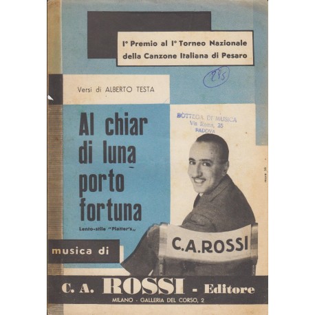 Spartito Music Sheet di `Al chiar di luna porto fortuna` - lento stile platter's