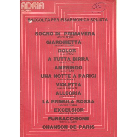 Spartito Music Sheet di `Sogno di Primavera, Giardinetta- mazurca, valzer, tango