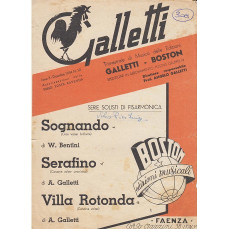 Spartito Music Sheet di `Sognando, Serafino, Villa Rotonda` - Valzer