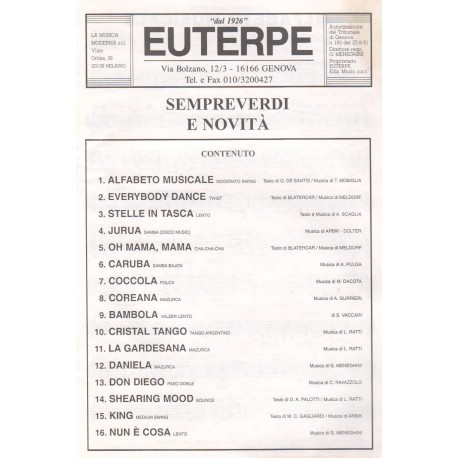 Raccolta spartiti SEMPREVERDI Autori Vari - 16 Spartiti Liscio