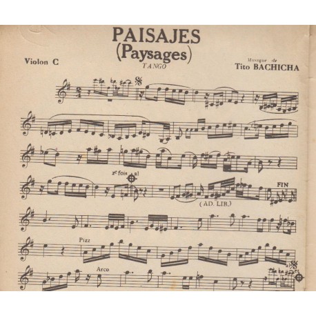 Spartito Music Sheet di `Paisajes, Callecita` - Tango