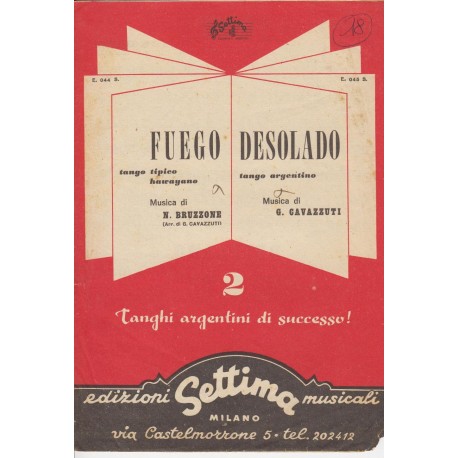 Spartito Music Sheet di `Fuego, Desolado` - tango tipico hawayano, tango argentino