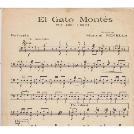 Spartito Music Sheet di `El Gato Montes, La muerte de “Manolete”` - Paso Doble Torero, Paso Doble