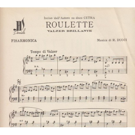 Spartito Music Sheet di `Roulette` - valzer brillante,