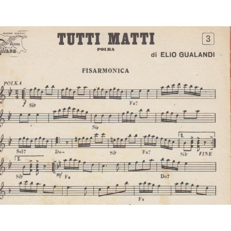 Spartito Music Sheet di `Cinzano, Carezze, Tutti Matti` - Valzer brillante, mazurka, polka
