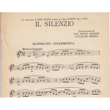 Spartito Music Sheet di `Il Silenzio` - canto vario