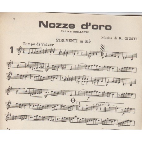 Spartito Music Sheet di `Nozze D'oro, Jole, De Filippis in fuga, Liliana