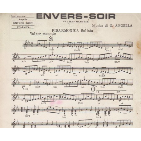 Spartito Music Sheet di `Envers soir` - valzer musette, valzer