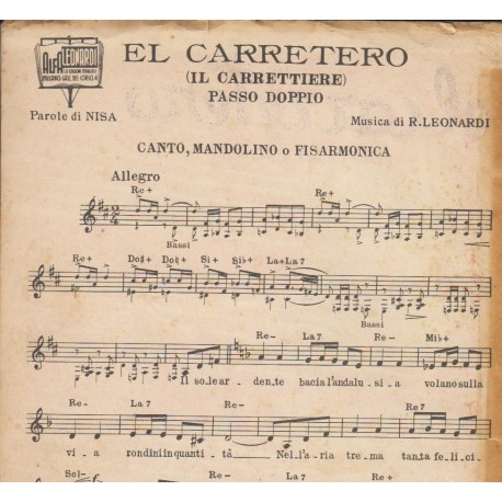 Spartito Music Sheet di `El carretero` - Ritmo allegro
