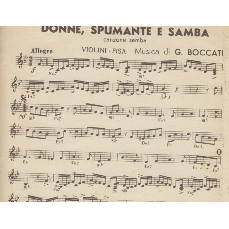 Spartito Music Sheet di `Donne Spumante e Samba, Mambo 101` - Samba