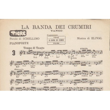 Spartito Music Sheet di `Io sono bullo, La cameriera, La banda dei crumiri` - madison swuing, tango