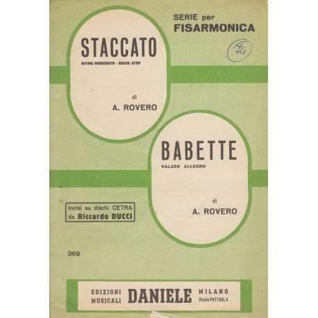Spartito Music Sheet di `Staccato, Babette` - ritmo moderato, quick step, valzer allegro
