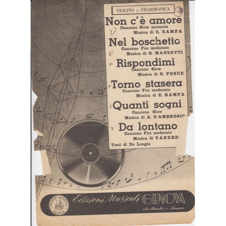 Spartito Music Sheet di `Non c'è amore, Nel Boschetto,` - slow serenata, fox moderato,