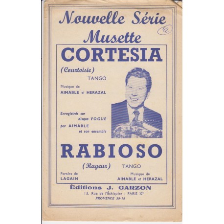 Spartito Music Sheet di `Cortesia, Rabioso` - tango