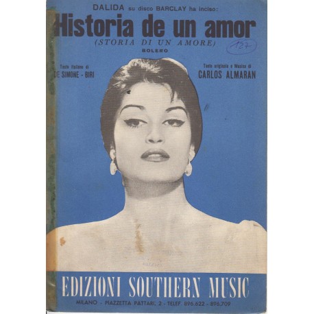 Spartito Music Sheet di `Historia de un amor` - bolero