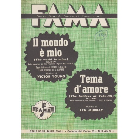 Spartito Music Sheet di `Il mondo è mio, Tema D'Amore,` - Slow