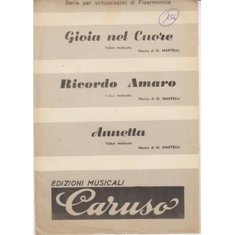 Spartito Music Sheet di `Gioia nel Cuore, Ricordo Amaro, Annetta` - valzer moderato