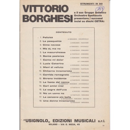 Spartito Music Sheet di `Felicità,La pasquetta,Cime nevose,Ma si, ma no, La mazurchessa, Santa Pazienza,