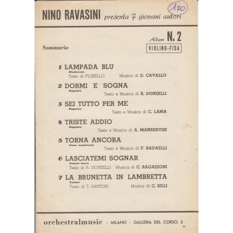 Spartito Music Sheet di `Lampada Blu, - valzer, slow moderato