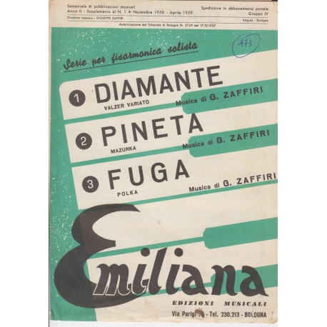 Spartito Music Sheet di `Diamante, Pineta, Fuga` - valzer variato, mazurka, polka