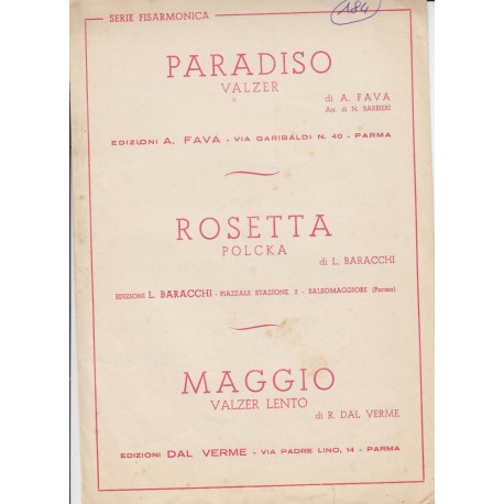 Spartito Music Sheet di `Paradiso, Rosetta, Maggio` - valzer, polka, valzer lento